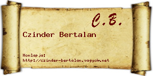 Czinder Bertalan névjegykártya